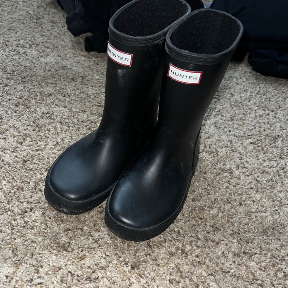 Kids Hunter Black Boots Sz 11